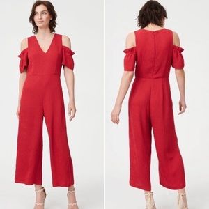 Holiday party! Red Stunning Chic Club Monaco red jumpsuit Christmas red